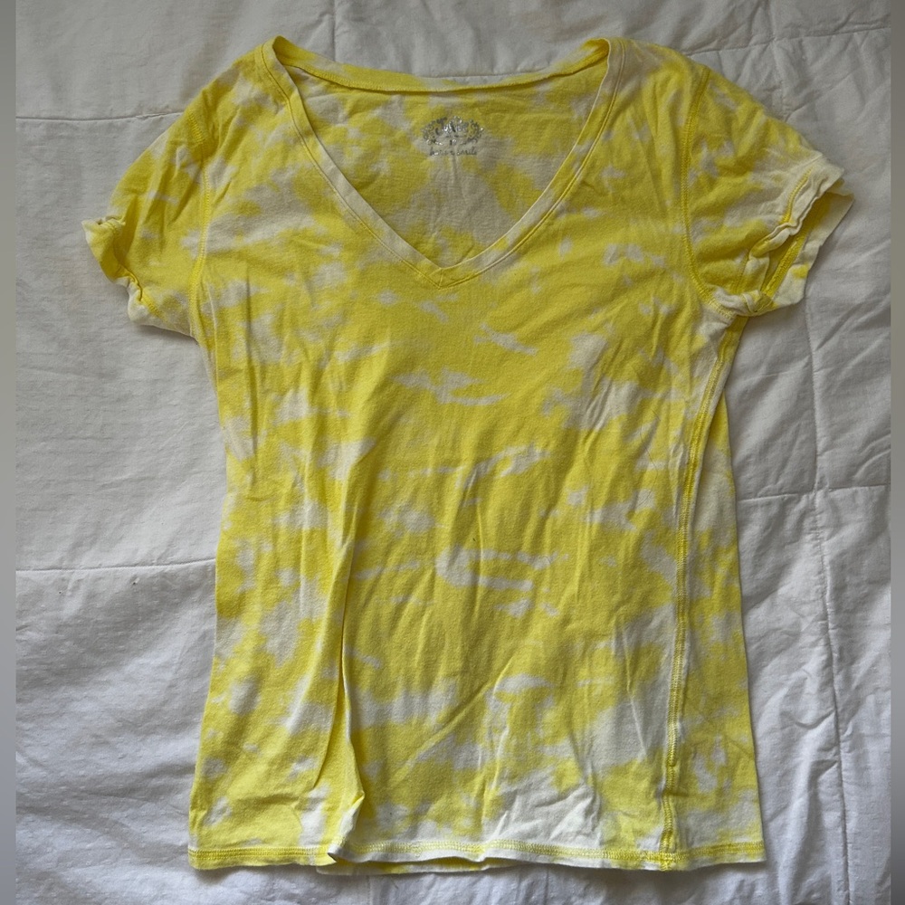 Justice Yellow Tie-Dye V-Neck girls Tee
